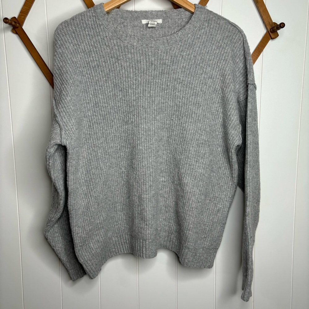 Full Tilt Knit Pullover Sweater Gray medium